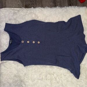 HEIMISH USA Blue Ribbed Jumpsuit with Button Accents